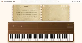 Zen Virtual Piano Interface - Professional 61-key virtual keyboard with instrument settings