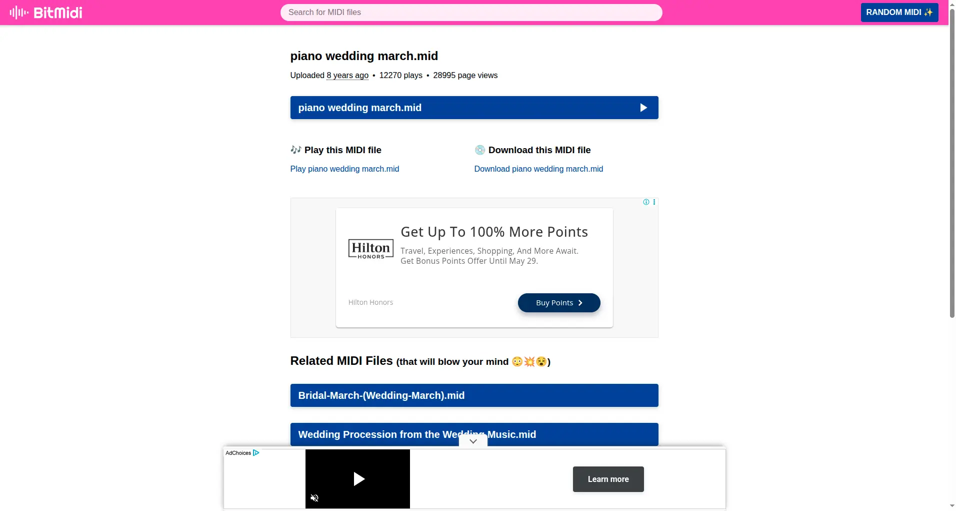 BitMidi download page used as a second accessible source
