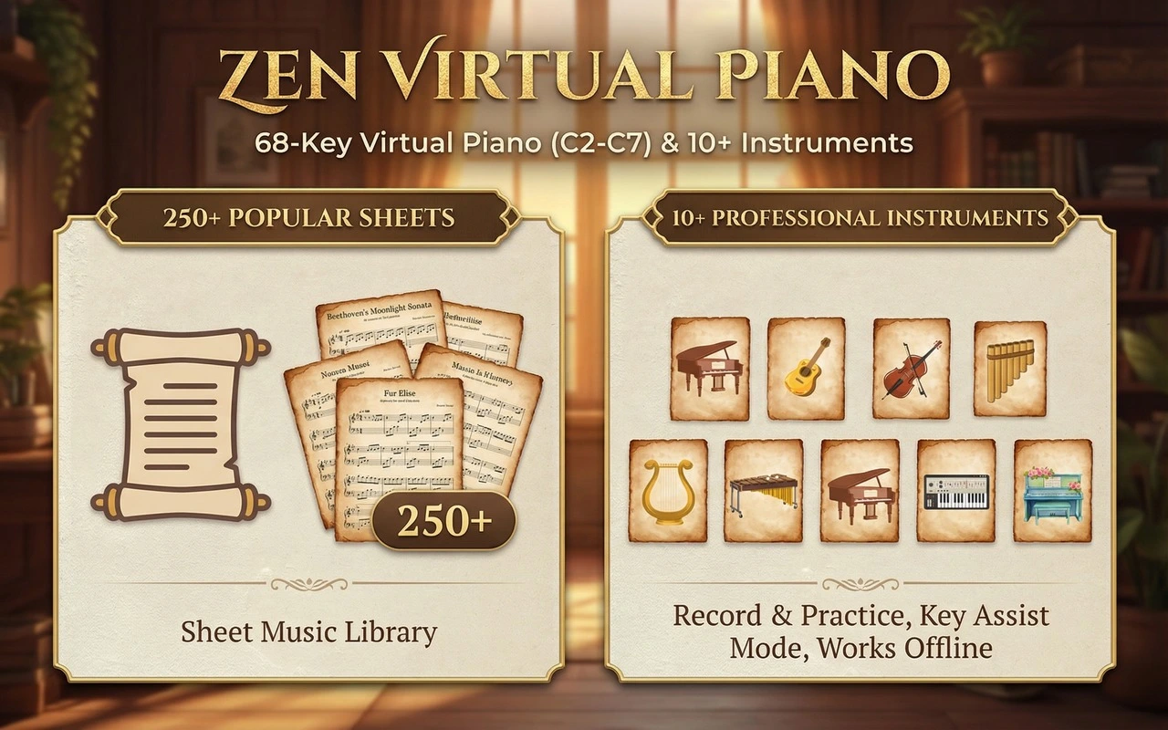 Support 10+ instruments, 250+ songs